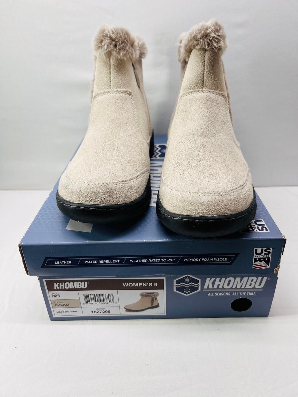 Khombu Women's Fur Lined Winter Boots Waterproof Cold Weather Snow Boots Size 9